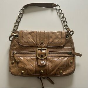 Rafe NY leather buckle studded handbag